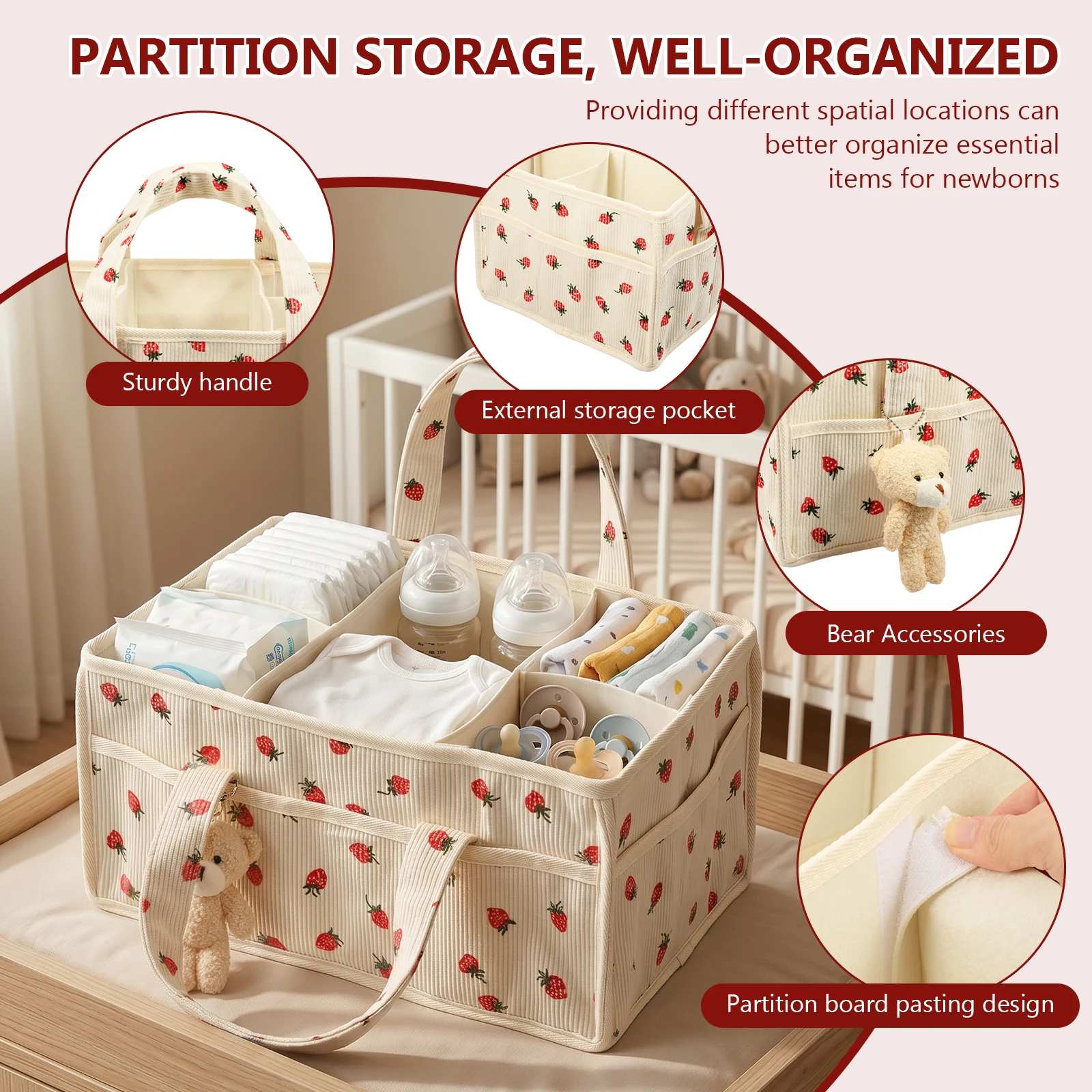 Bebek Bezi Mendil Sepeti Düzen - Baby Products Organiser incelemesi ve fiyatı